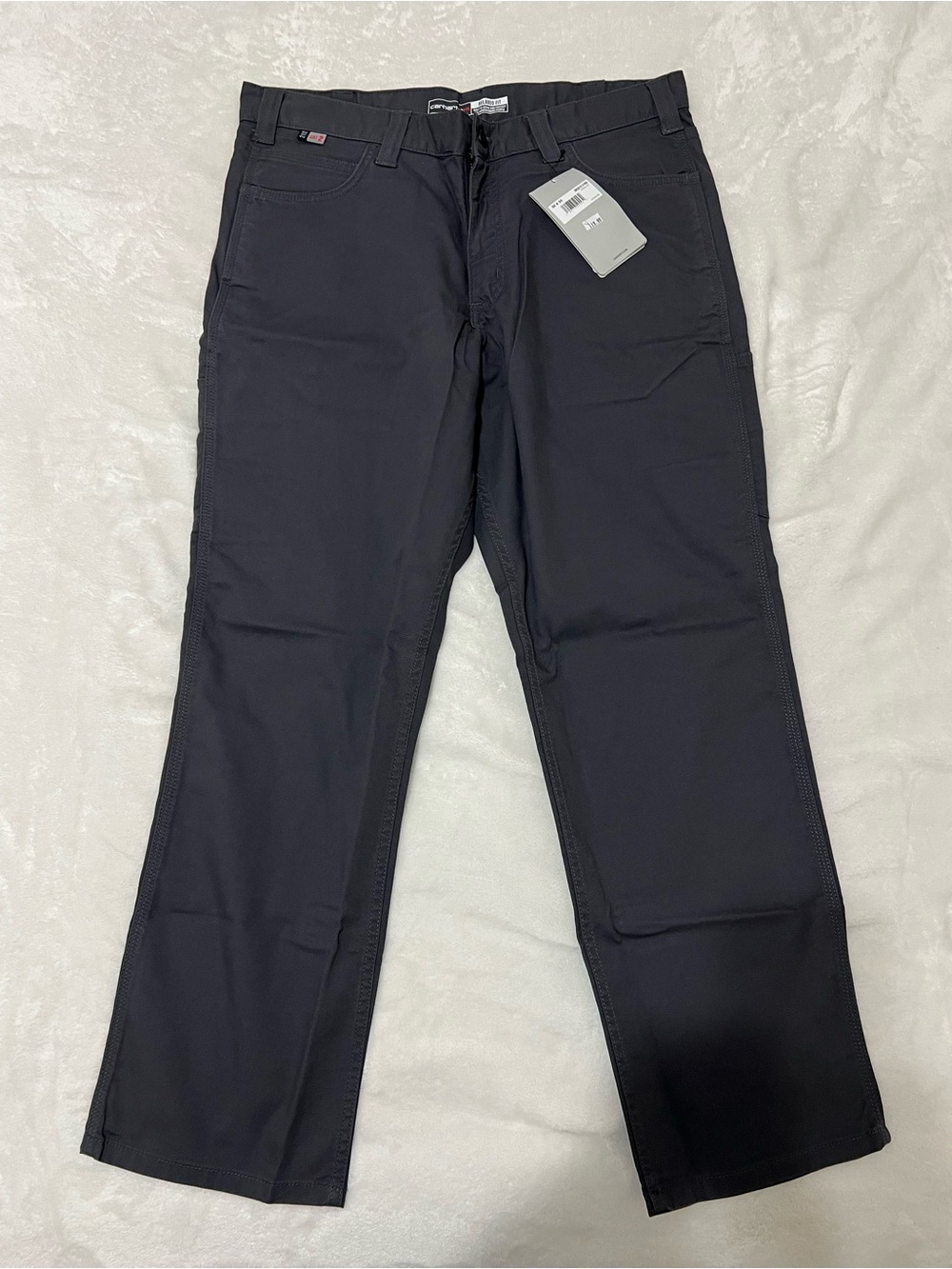 FR Carhartt Men's Black Straight-Leg Work Pants